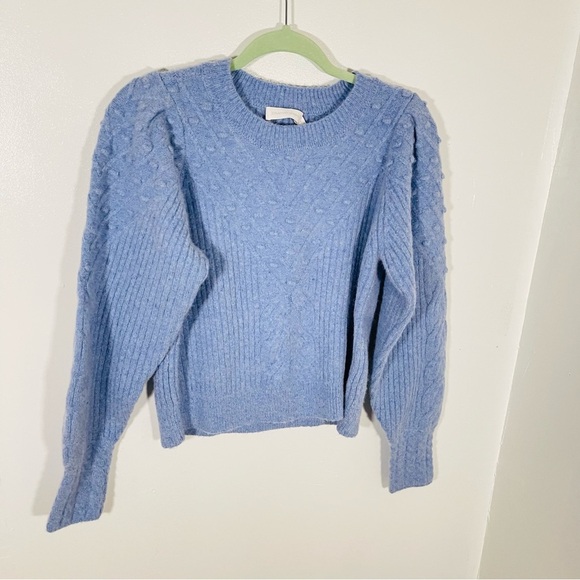 NEW Jonathan Simkhai Stella Alpaca Bouclé Crewneck Pullover Periwinkle Blue Cozy - Picture 3 of 8